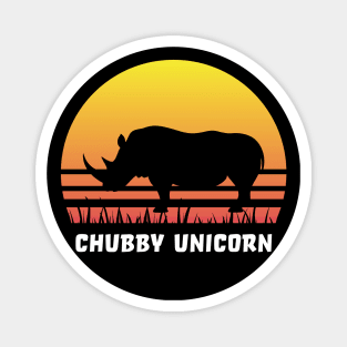 Chubby Unicorn Rhino Sunset Gift Magnet